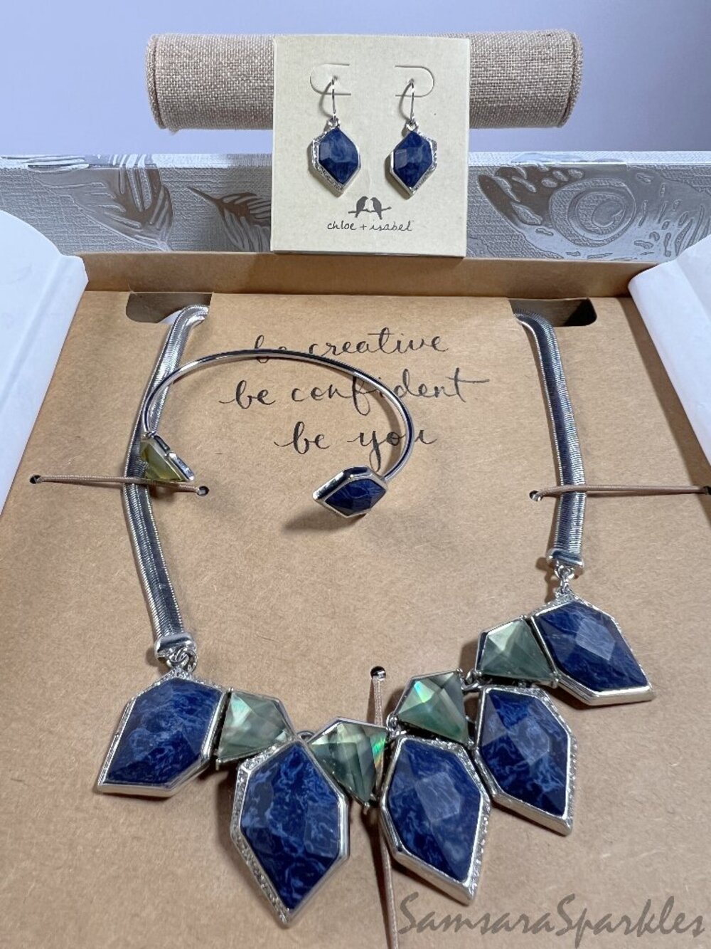 NWT Chloe + Isabel Alpenglow Statement Necklace + Bracelet + Earrings